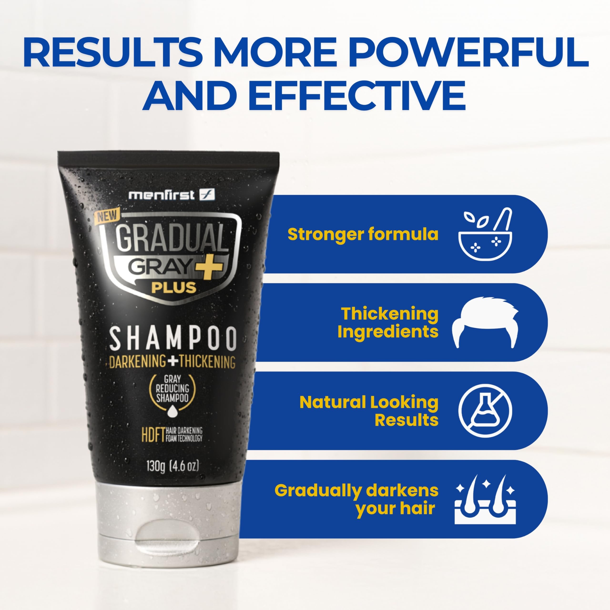 MENFIRST Gradual Gray PLUS Shampoo high-definition foam in action on scalp