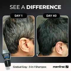 MENFIRST application on hands shows easy daily use for discreet gray blending