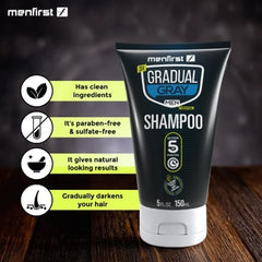 MENFIRST gray hair darkening shampoo lather demonstrates even distribution for natural blending