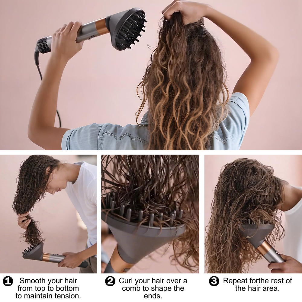 MengTiger diffuser-quick-dry-technology highlights faster drying and efficient airflow for quick styling sessions.