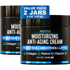 Menvils mens face moisturizer bottle front with premium packaging and hydration promise.