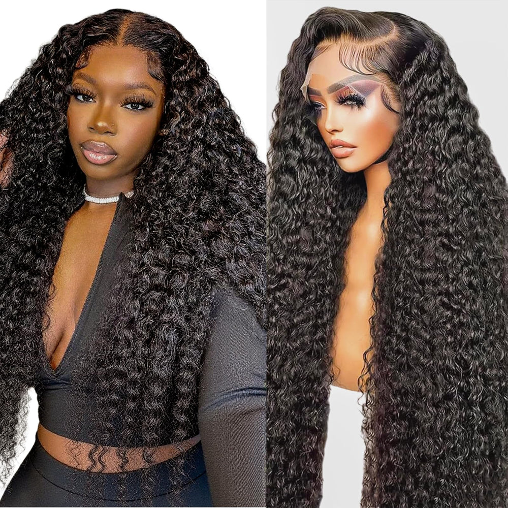 Mepurer deep-wave wig front lace shows natural hairline for versatile styling.