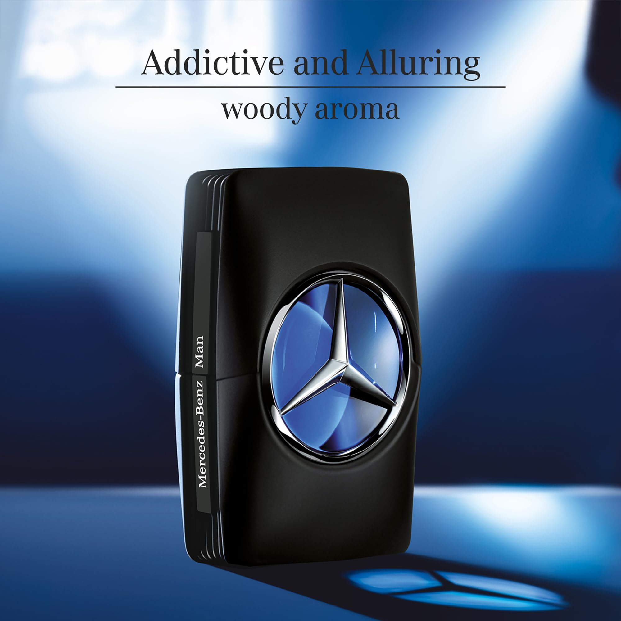 Mercedes-Benz Man bottle features palisander rosewood for a warm, woody nuance.