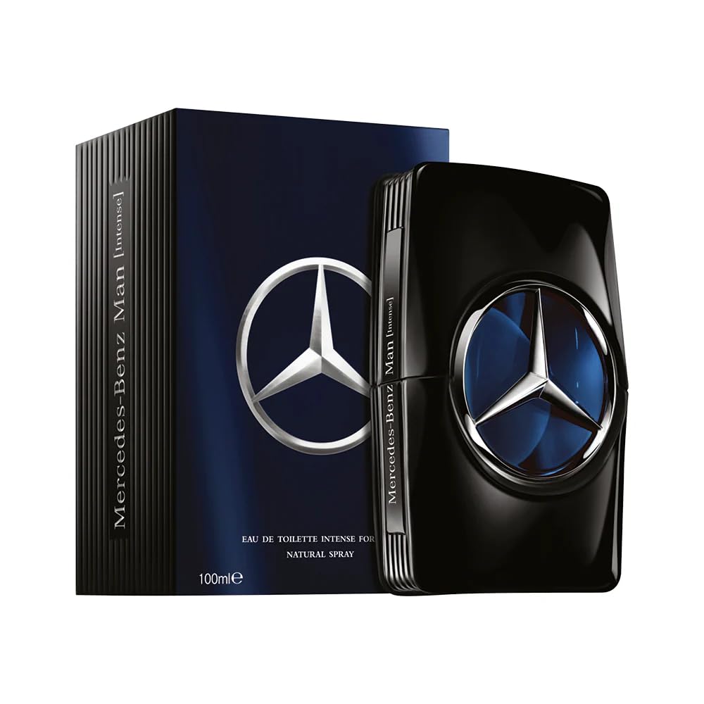 Mercedes-Benz Man Intense bottle front view for confident daily wear.