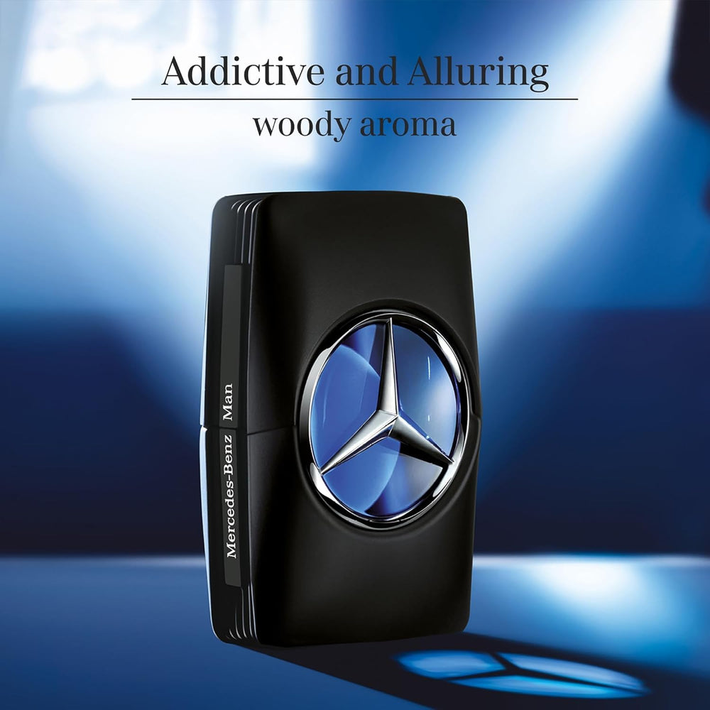 Mercedes-Benz Man Intense bottle side view highlighting premium design for evening occasions.