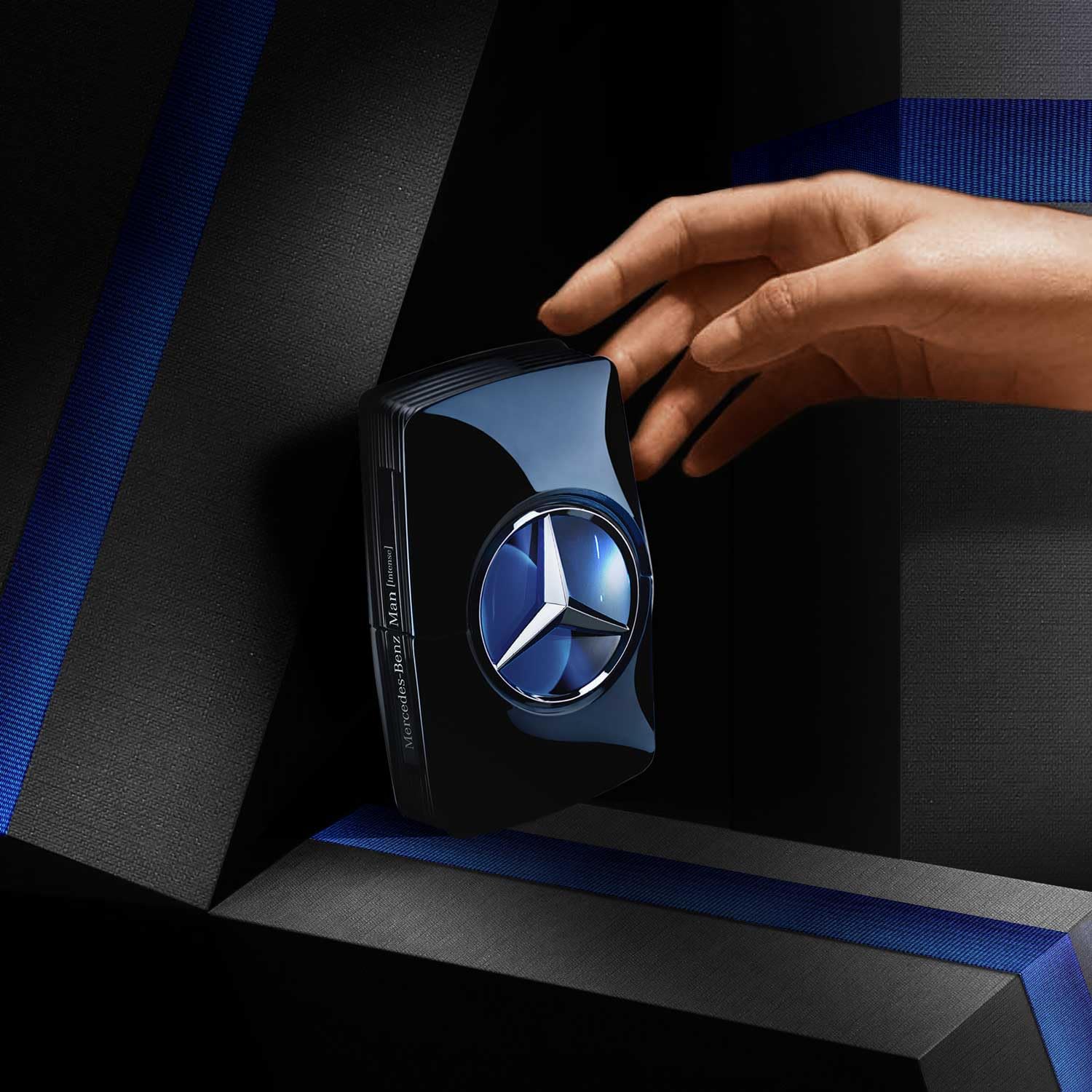 Mercedes-Benz Man Intense box packaging showing premium unboxing appeal for gifting moments.
