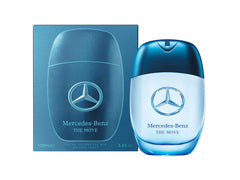 Mercedes-Benz The Move for Men bottle front view showing sleek design and daytime freshness.