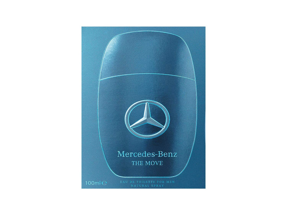 Mercedes-Benz The Move for Men ingredients close-up hints at aromatic fougere notes for refined style.