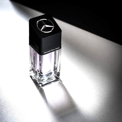 Mercedes-Benz Select packaging box on display signaling luxury unboxing.