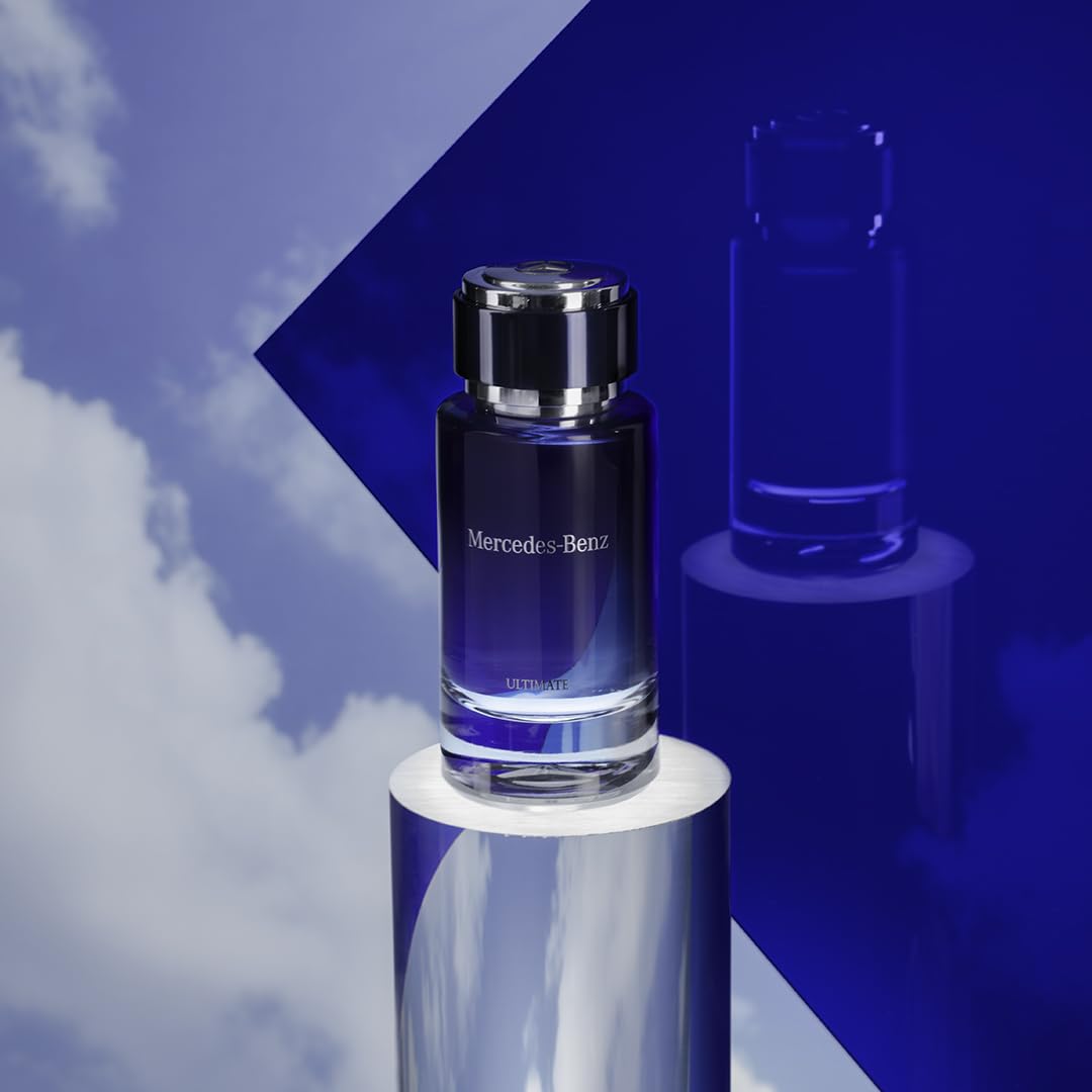 Mercedes-Benz Ultimate bottle's black cylindrical design conveys luxury for daily use