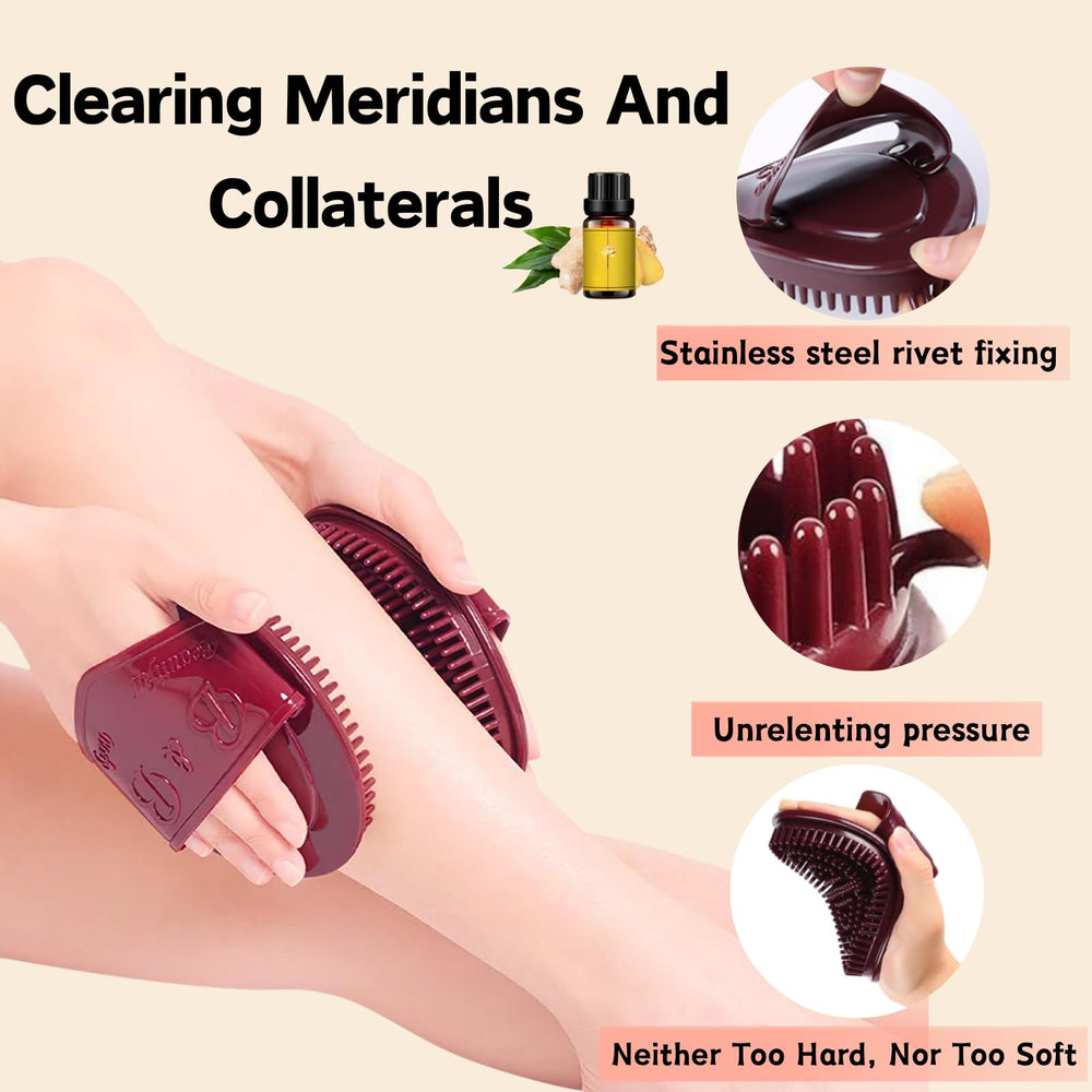 Meridian Brush Massage compact size fits travel kits.
