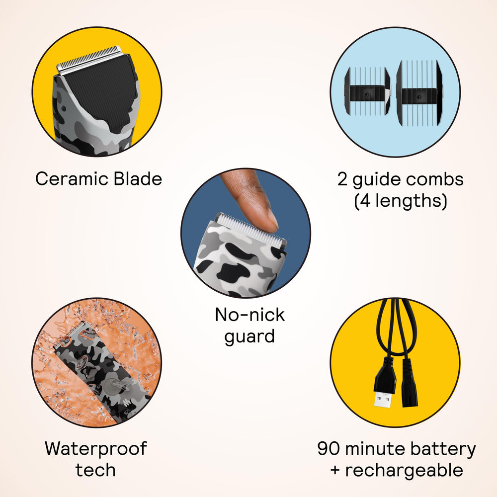 MERIDIAN The Trimmer Original Arctic blade close-up with ceramic edge for smooth trims