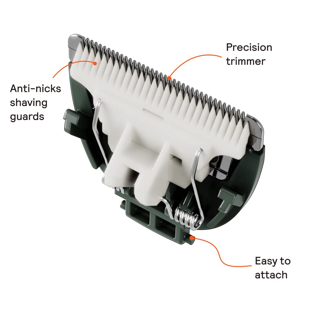 Meridian cleaning hair scraps image emphasizes routine maintenance after grooming.