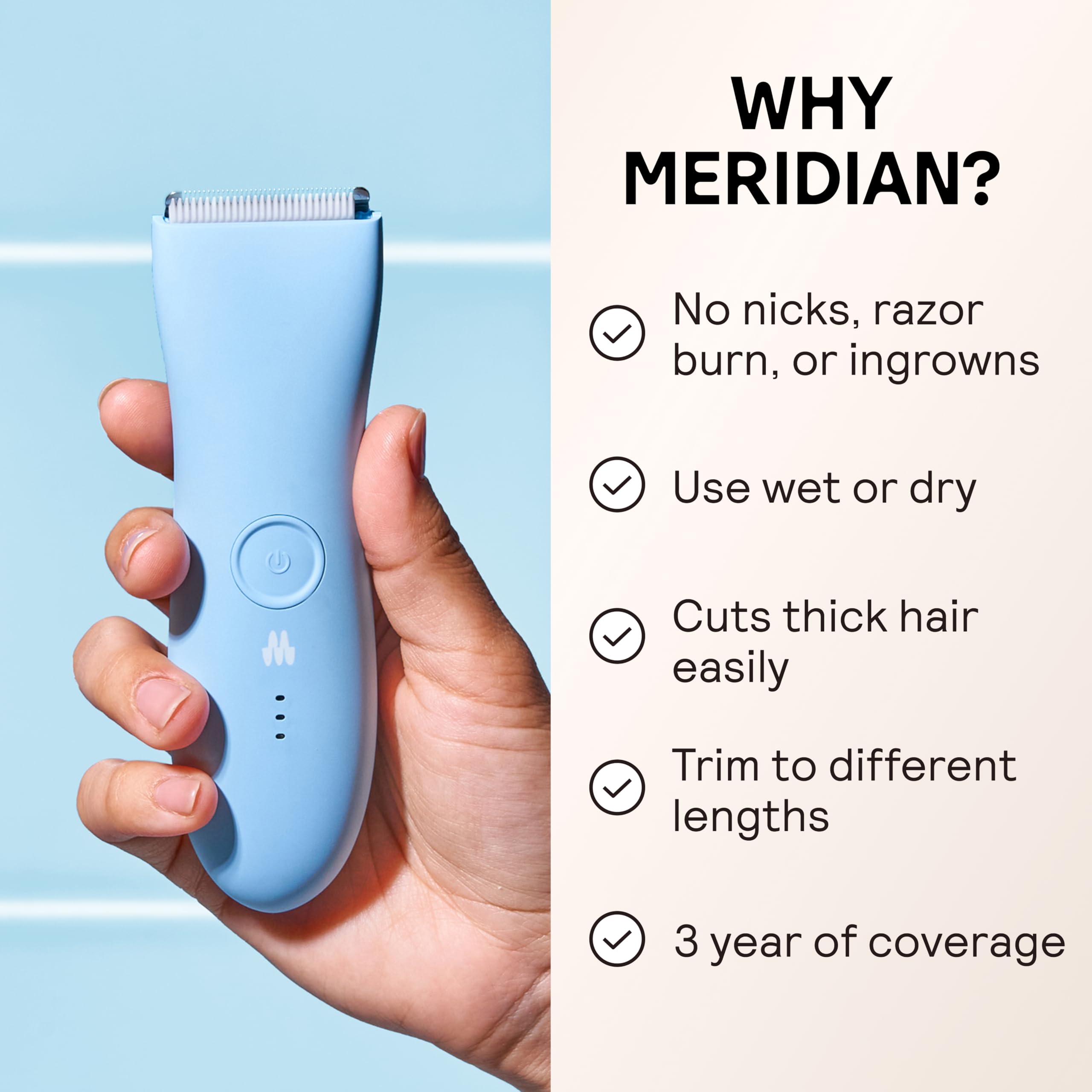 MERIDIAN The Trimmer Original side view shows compact travel-friendly design
