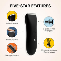 Meridian Trimmer Original waterproof design enables quick, comfortable grooming in the shower