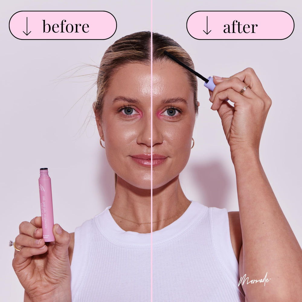 Mermade Hair Gel Wand application close-up demonstrates easy swipe-on for sleek results