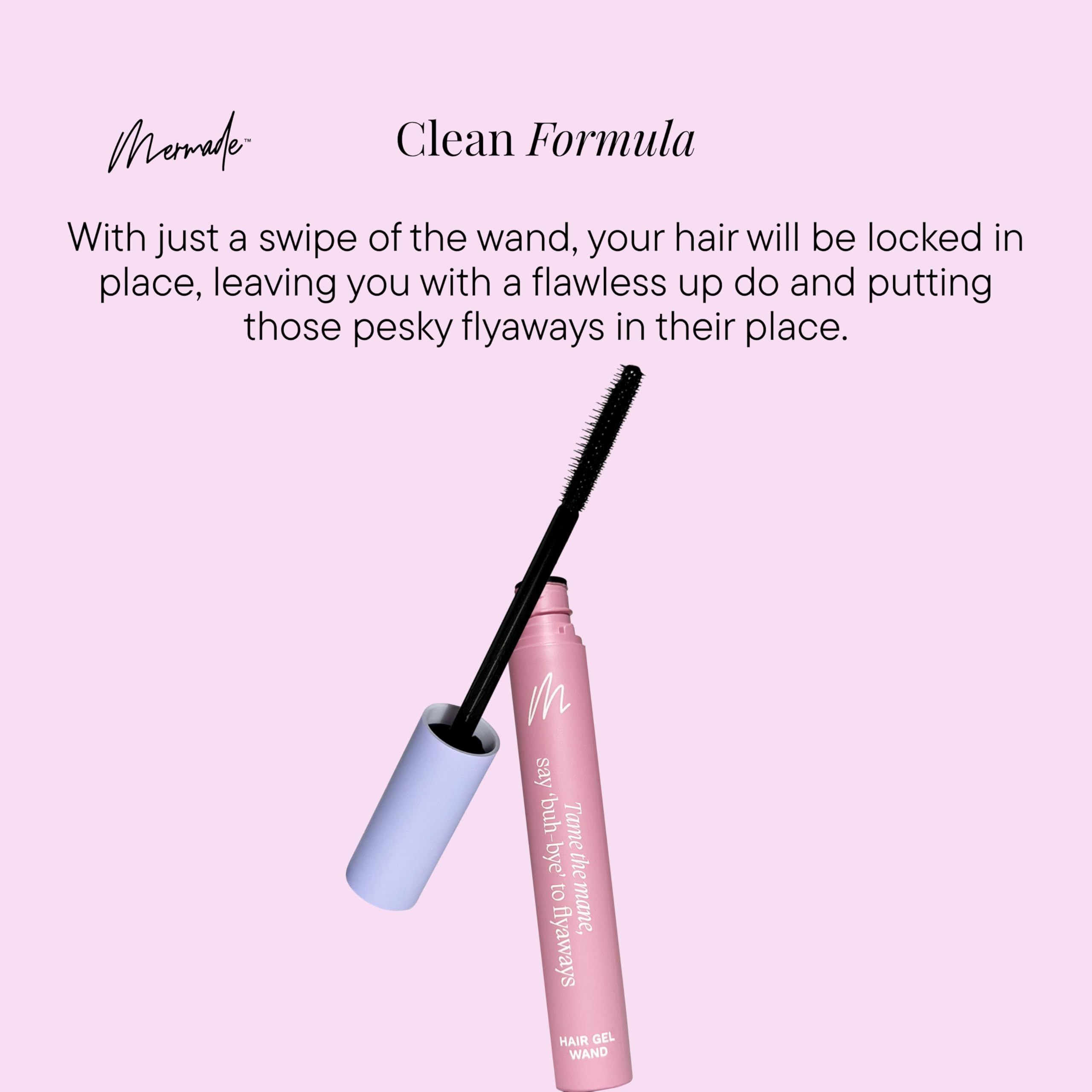 Mermade Hair Gel Wand on-the-go being used for quick touch-ups