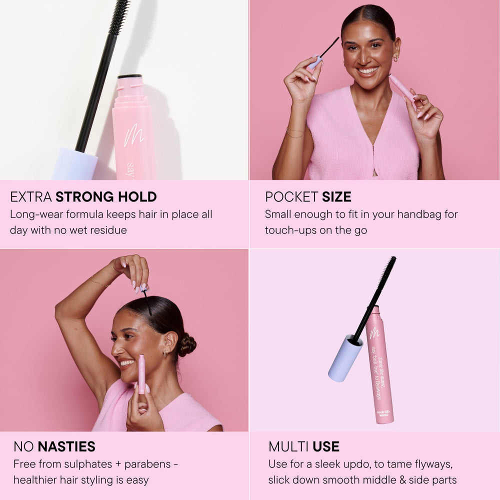 Mermade Hair Gel Wand sleek updo scene showcases long-lasting hold