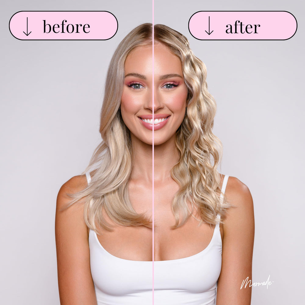 Mermade Hair PRO Waver grip clips in-use demonstrates precise sectioning for defined texture.
