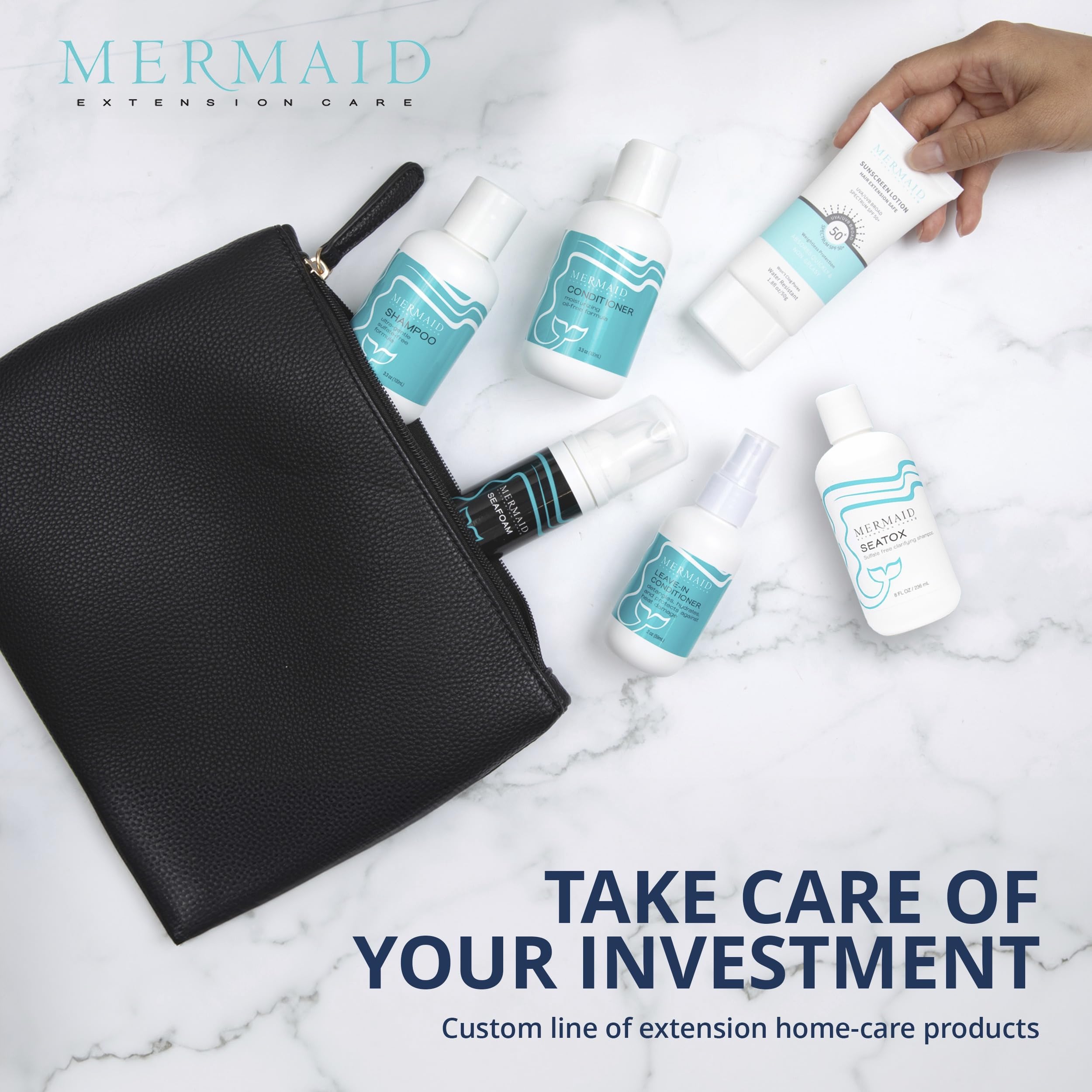 Mermaid Extension Care brush on wigs and extensions enables quick, gentle maintenance