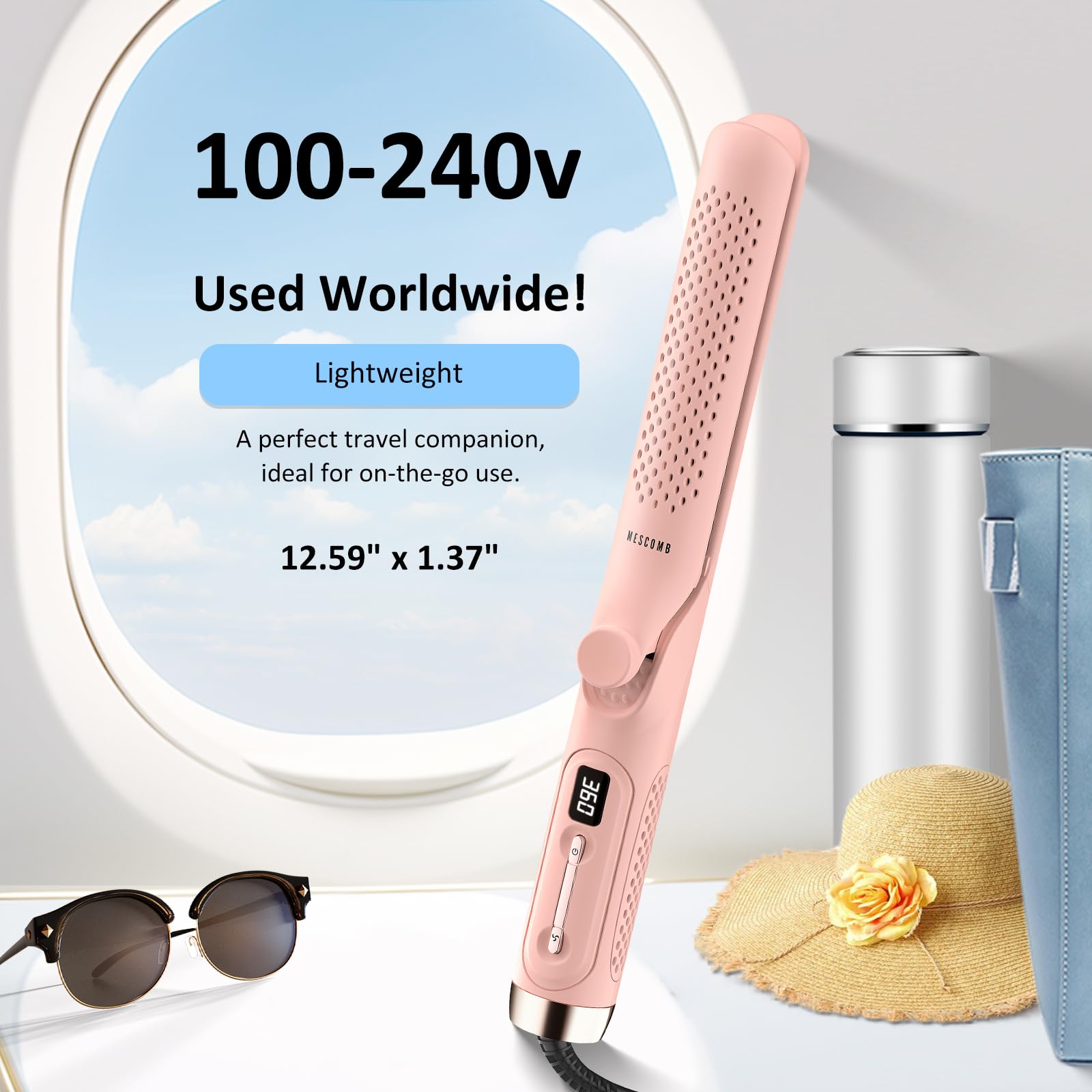 MESCOMB 360° Airflow Styler ergonomic grip for comfortable handling during styling.