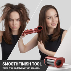 MESCOMB 5-in-1 straightening massager creates sleek, straight strands.