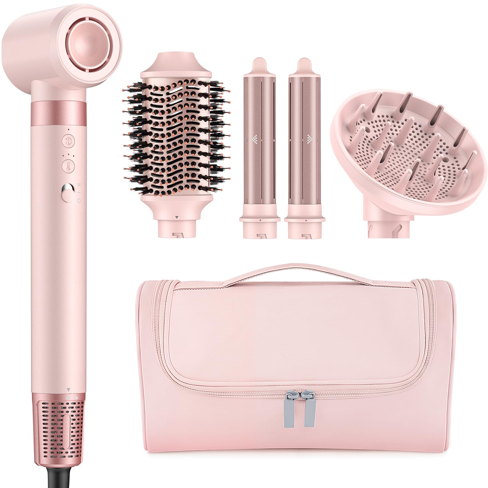 MESCOMB 5-in-1 styler fast-drying action for quick, sleek hair.