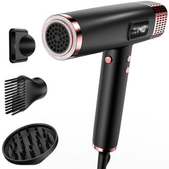 MESCOMB dual voltage ionic hair dryer front view for travel-ready styling