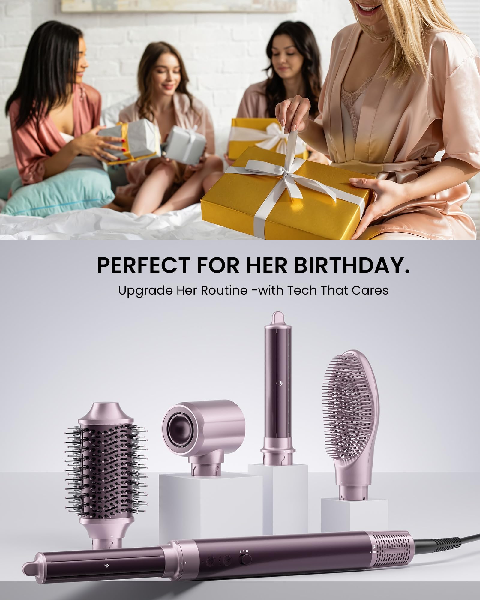 MESCOMB dual voltage compatibility for worldwide travel-ready styling.