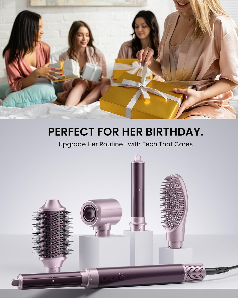 MESCOMB dual voltage compatibility for worldwide travel-ready styling.