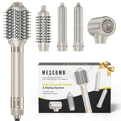 MESCOMB Upgraded 5-in-1 hot air styler dries quickly with frizz control.