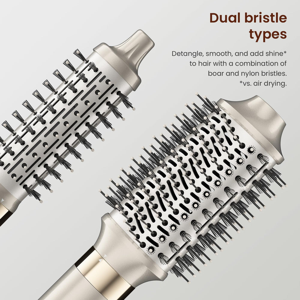 MESCOMB Upgraded 5-in-1 hot air styler easy switch attachments for quick looks.