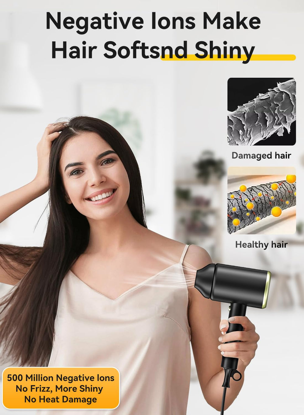 MESHEEN hair dryer compact-design emphasizes light weight and easy storage