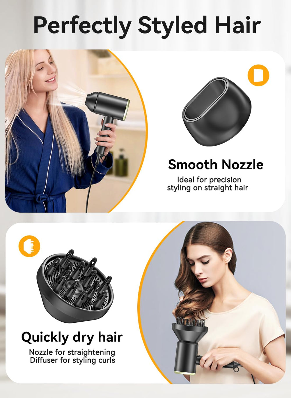 MESHEEN hair dryer diffuser-attachment enables soft curl lift and even drying