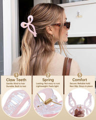 Mesovor 4-pack bow hair clip display showcases versatile color variety