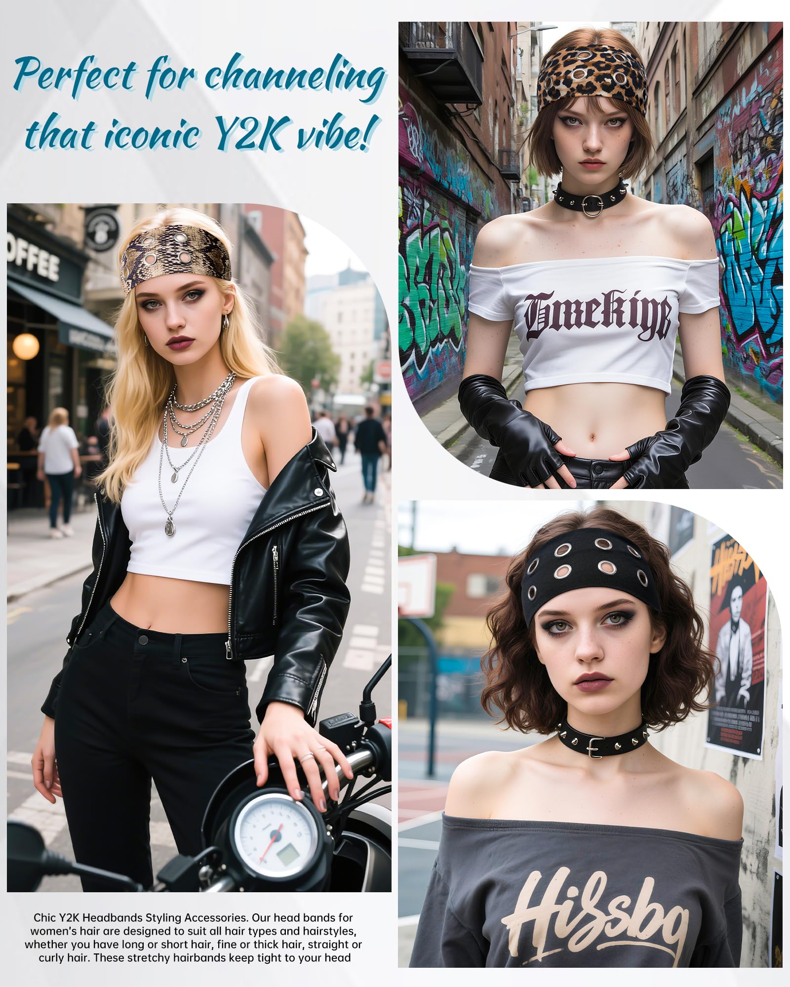 Mesovor leopard print headband pairs with denim for bold street looks