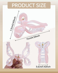 Mesovor Mermaid Stripes bow clip sideview highlighting elegant design and grip