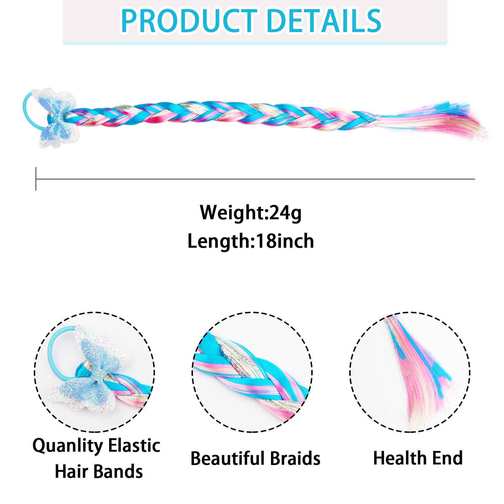 Messen braids with ribbon bows add cute detail to girls' hair.