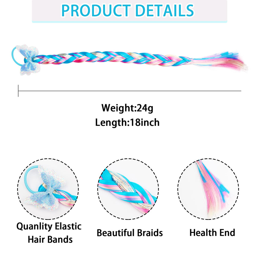 Messen braids with ribbon bows add cute detail to girls' hair.