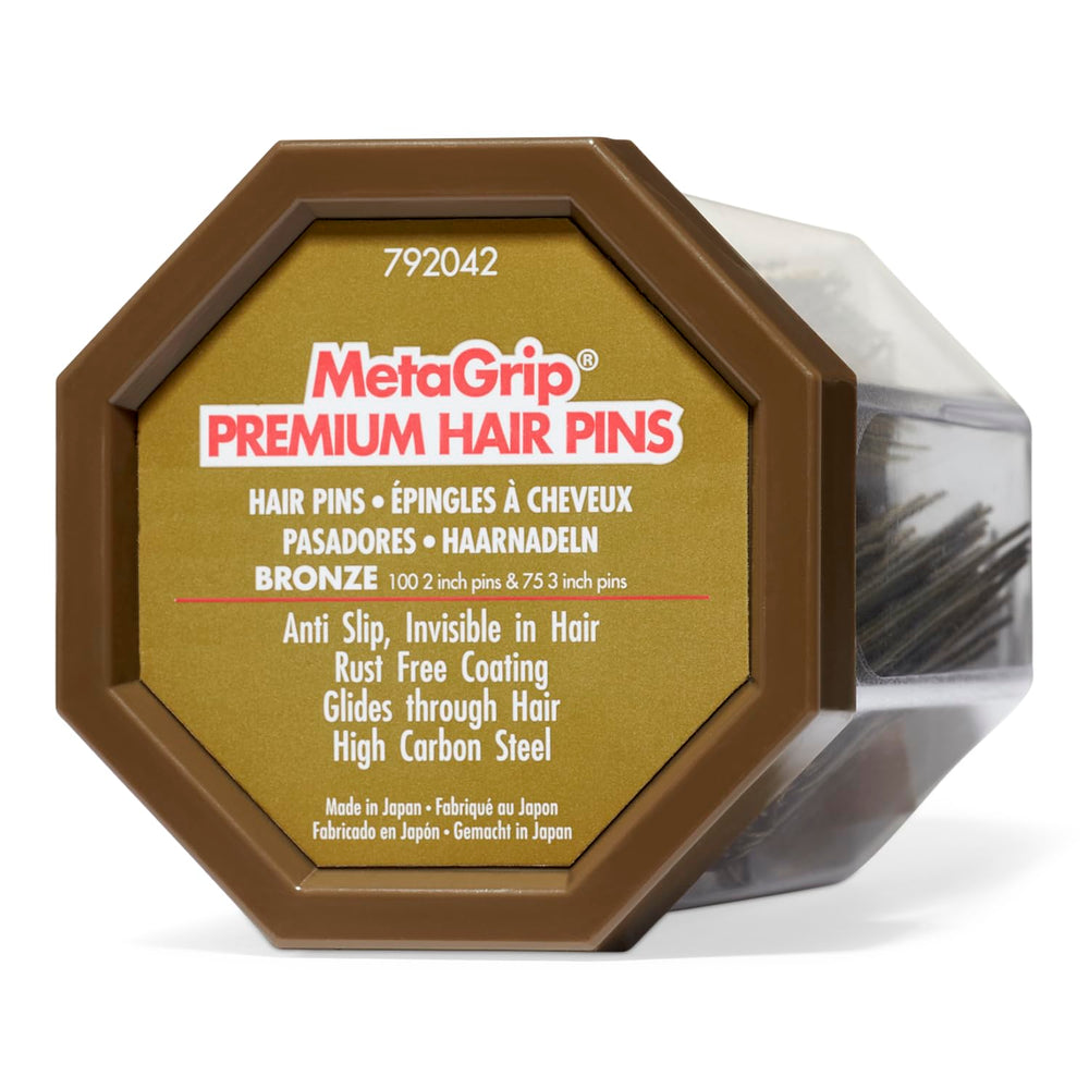 MetaGrip Premium Bronze Hair Pins 2-inch pins for secure updos all day