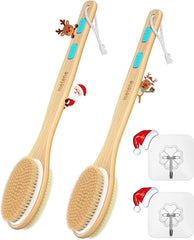Metene 2-pack shower brush dual-sided back scrubber for easy reach and cleansing