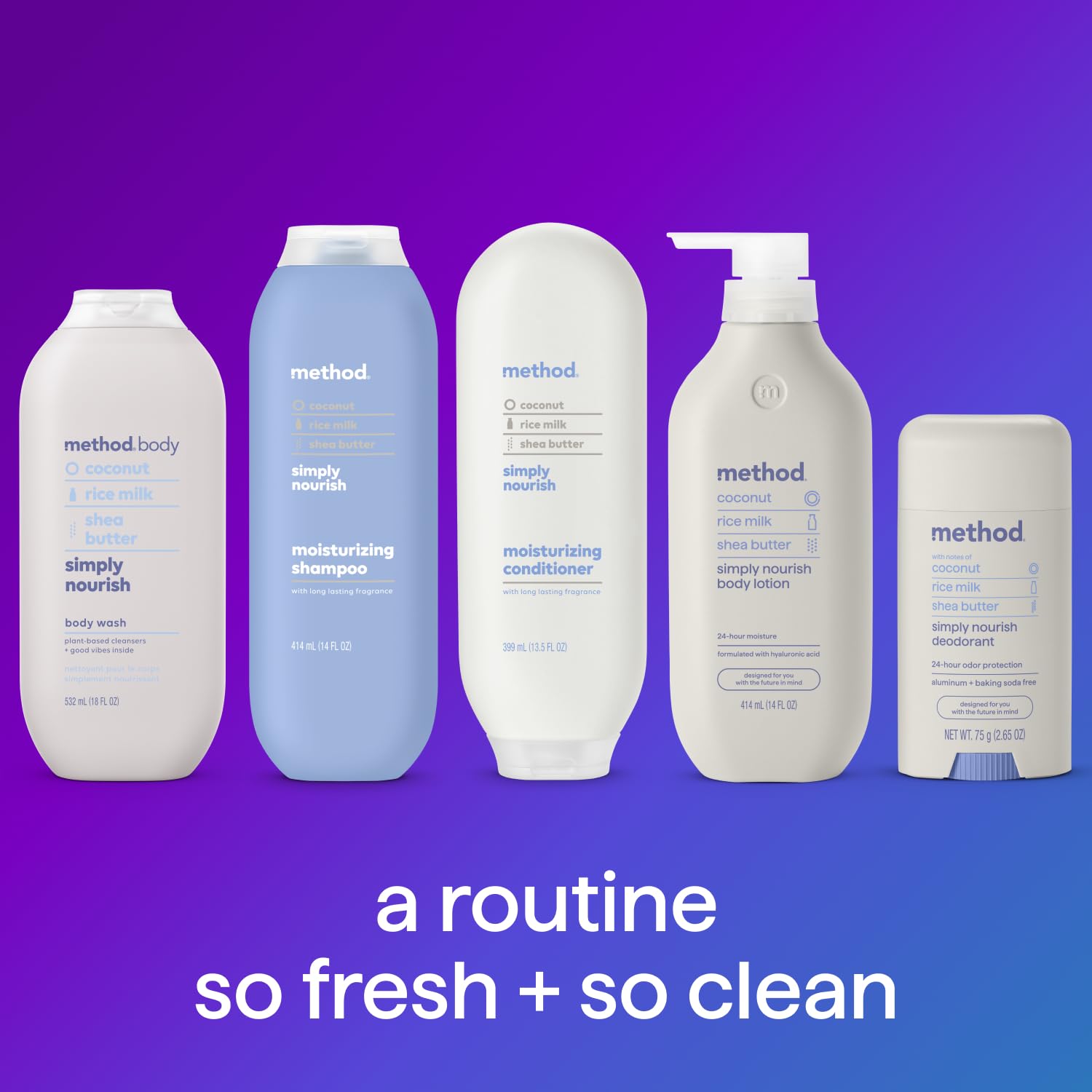 Method Simply Nourish rice milk infusion helps soften skin.