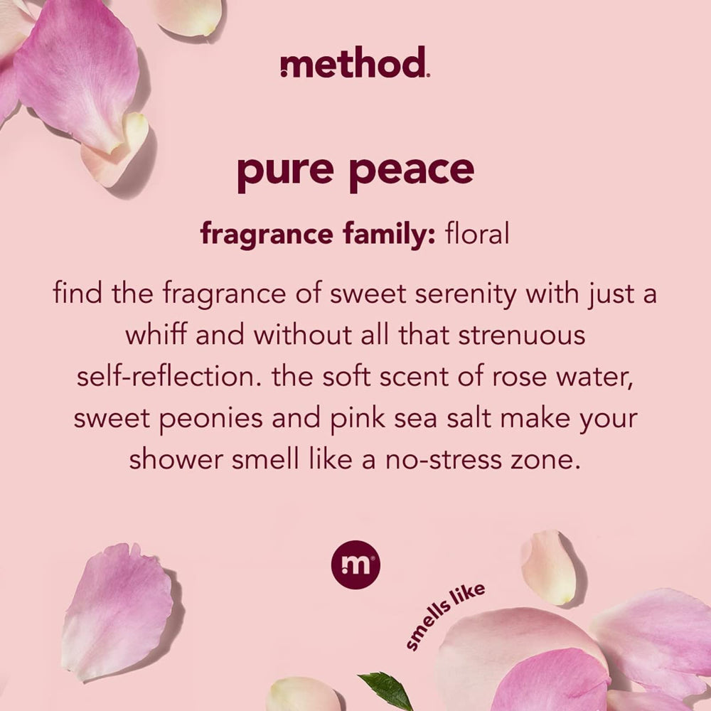 Method spa-like shower setup shows immersive cleansing experience.