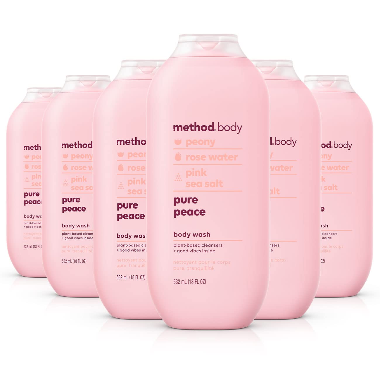 Method Pure Peace bottle front with calming floral scent.