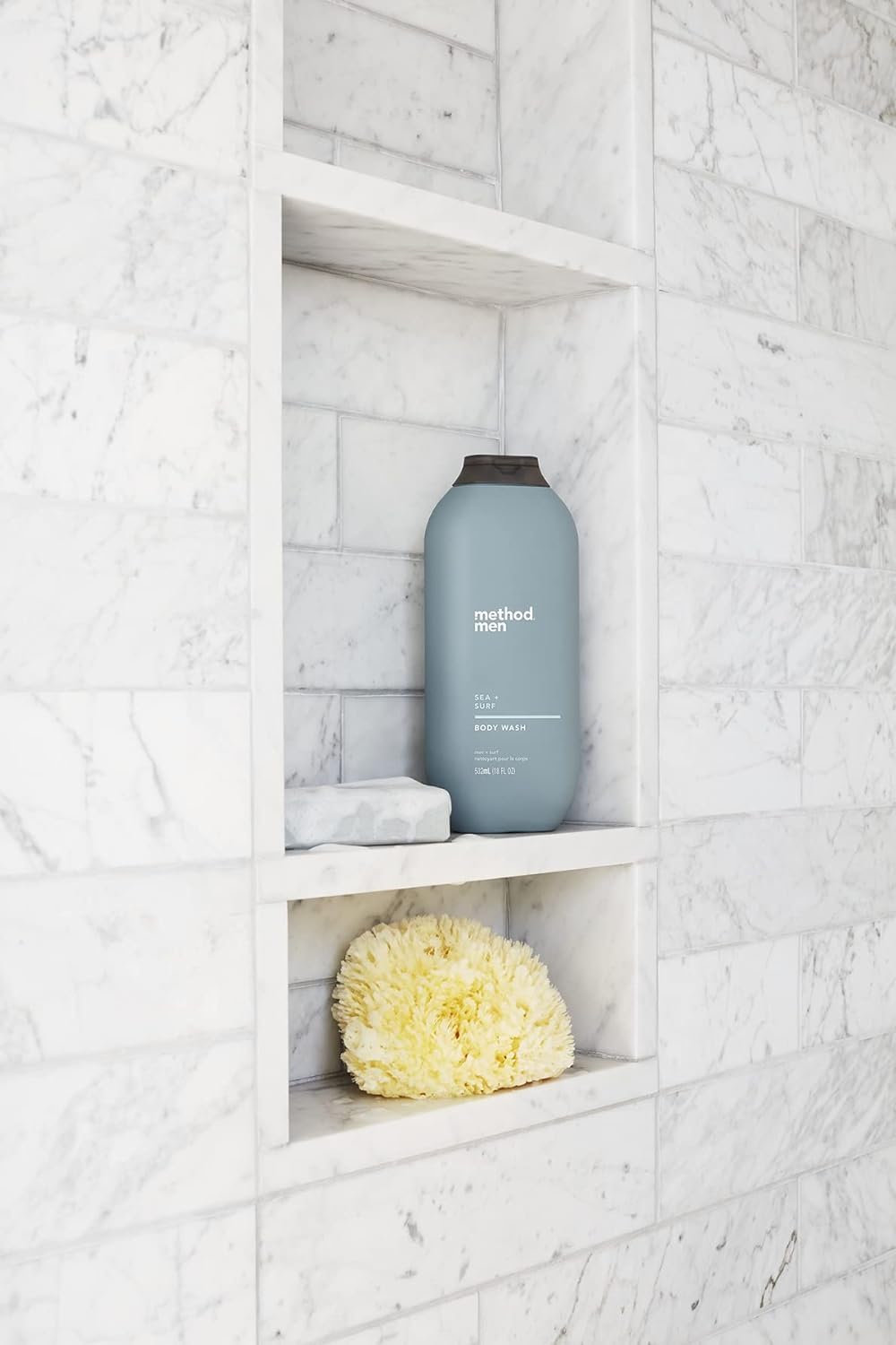 Method Men Body Wash paraben-free label signals a cleaner, skin-friendly formula.