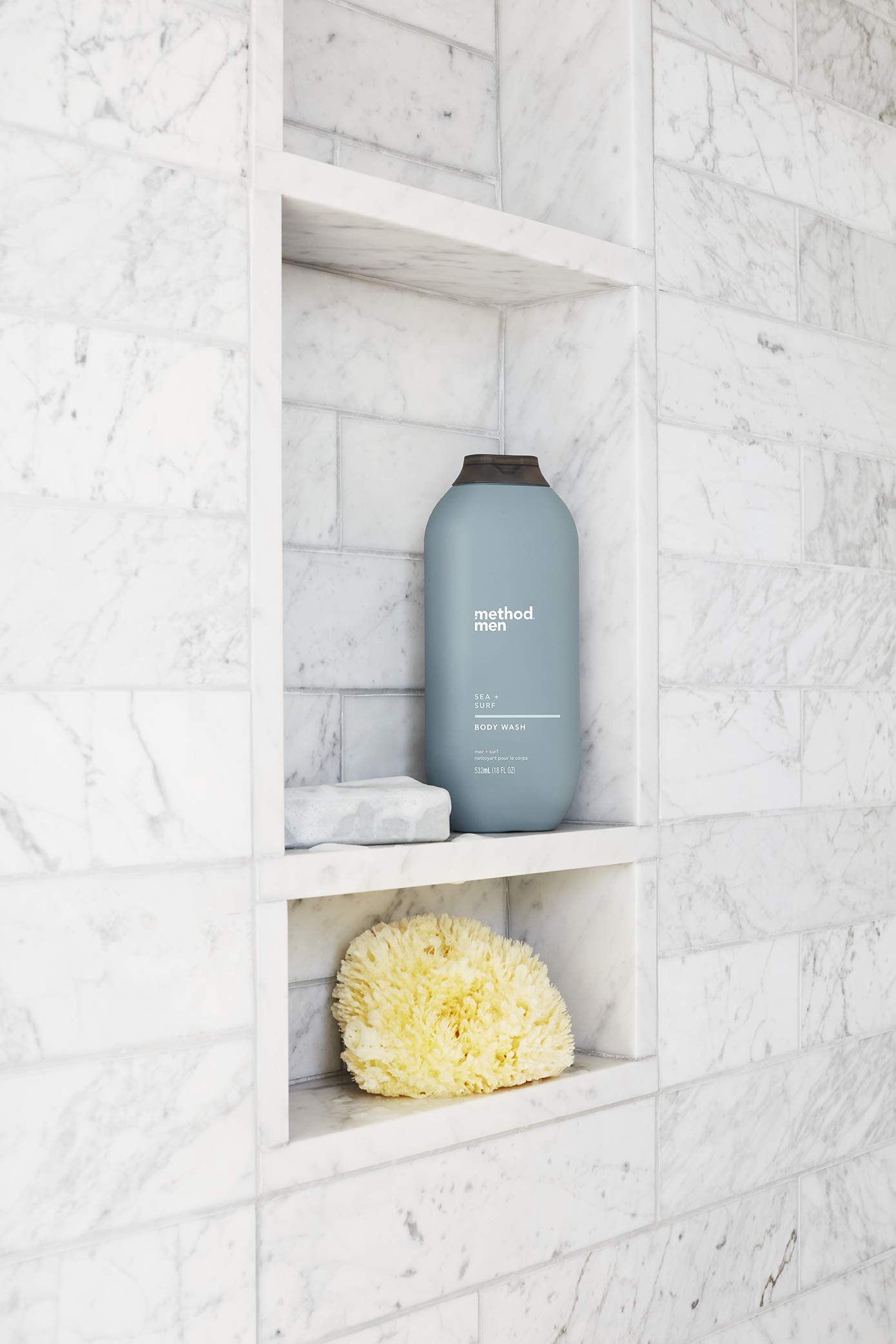 Method Men Sea Surf label — masculine packaging on display