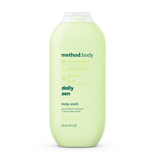 Method Pure Peace 18oz bottle pour delivers calming shower experience
