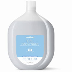 Method Race Wheels Sweet Water refill, angled view, refreshing aroma and quick lather.