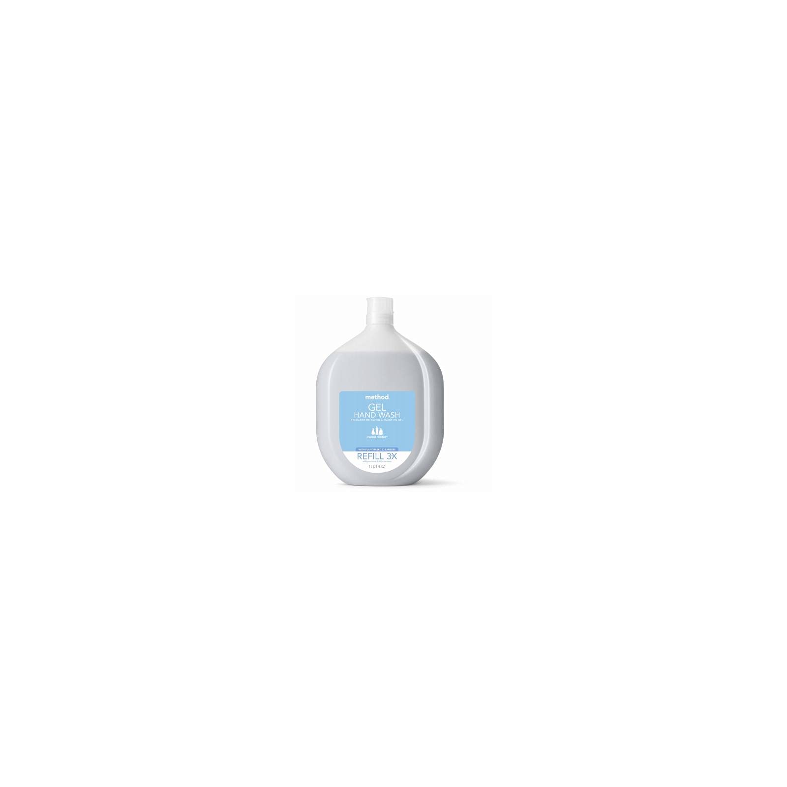 Method Race Wheels Sweet Water hand soap refill, front view, gentle cleansing for daily hands.