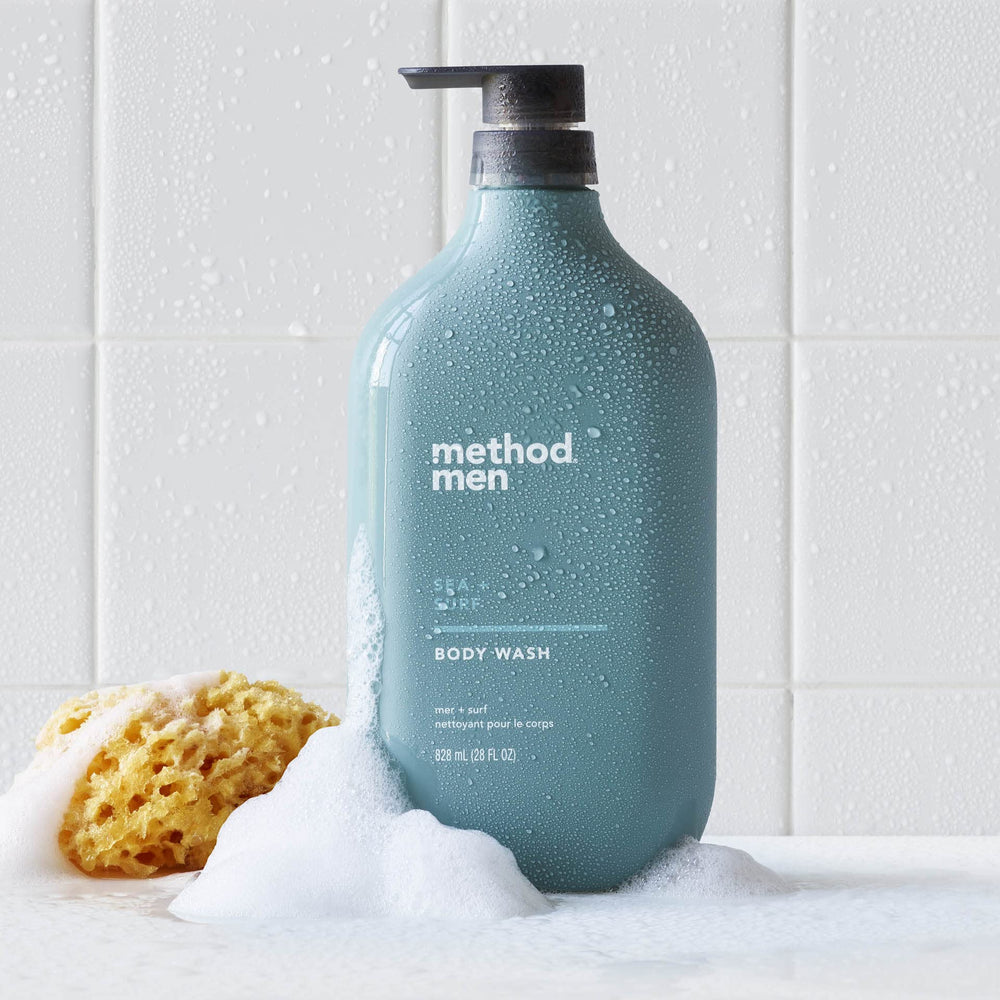 Method Sea + Surf fragrance close-up highlights nature-inspired sea scent.